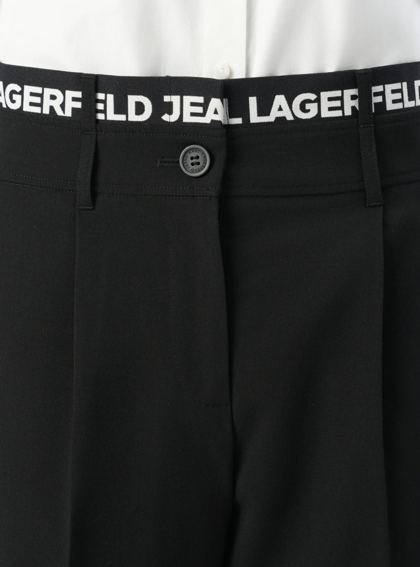 Karl Lagerfeld Jeans Logo Waistband Pants - Black