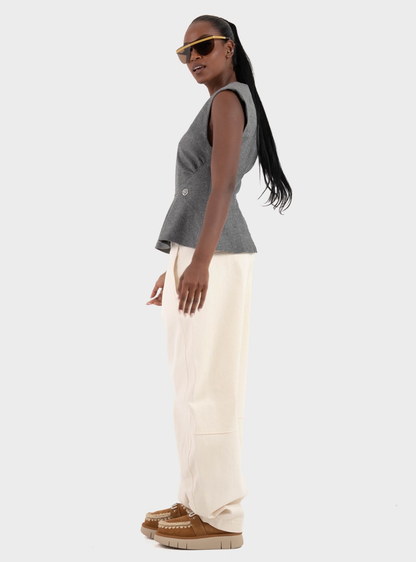 Karl Lagerfeld Flannel Top - Medium Grey Melange