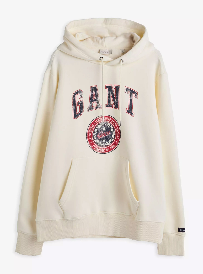 Gant Crest Graphic Hoodie - Cream