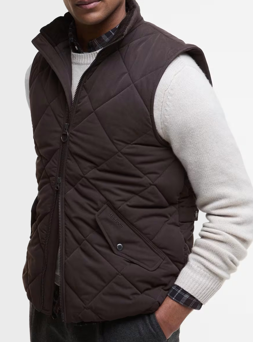 Barbour City Chelsea Quilted Gilet - Dark Brown