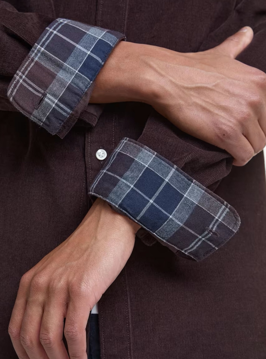 Barbour Ramsey Tailored Fit Corduroy Shirt - Dark Brown