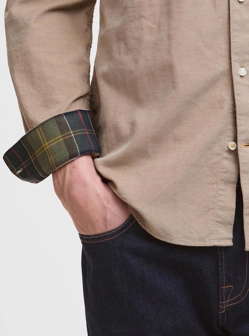 Barbour Ramsey Tailored Fit Corduroy Shirt - Beige