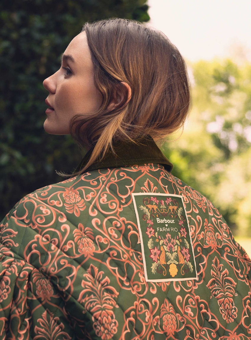 Barbour X Farm Rio Luisa Quilted Jacket - Pineapple