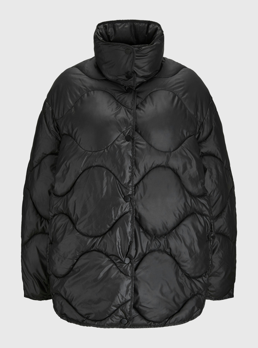 JJXX Stella Shiny Quilted Jacket - Black