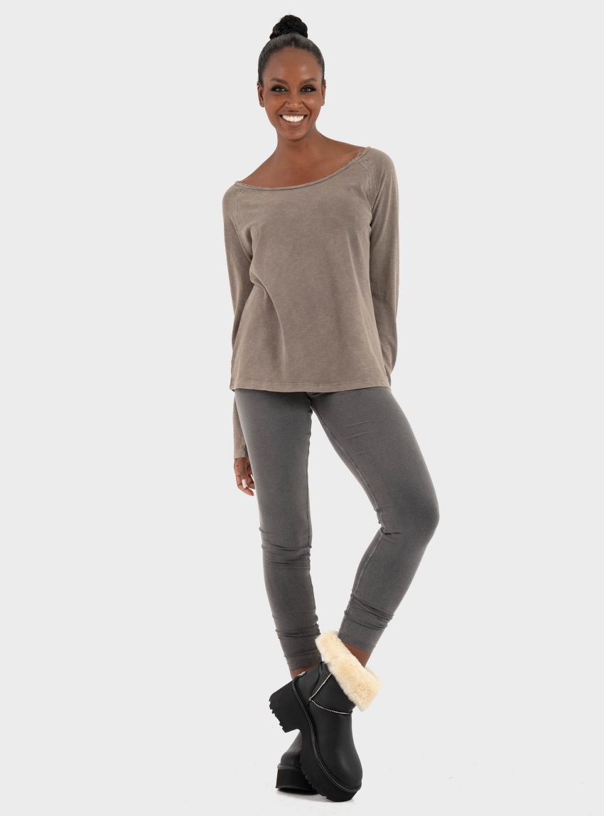 Dirty Laundry Vintage Leggings With Waistband - Grey