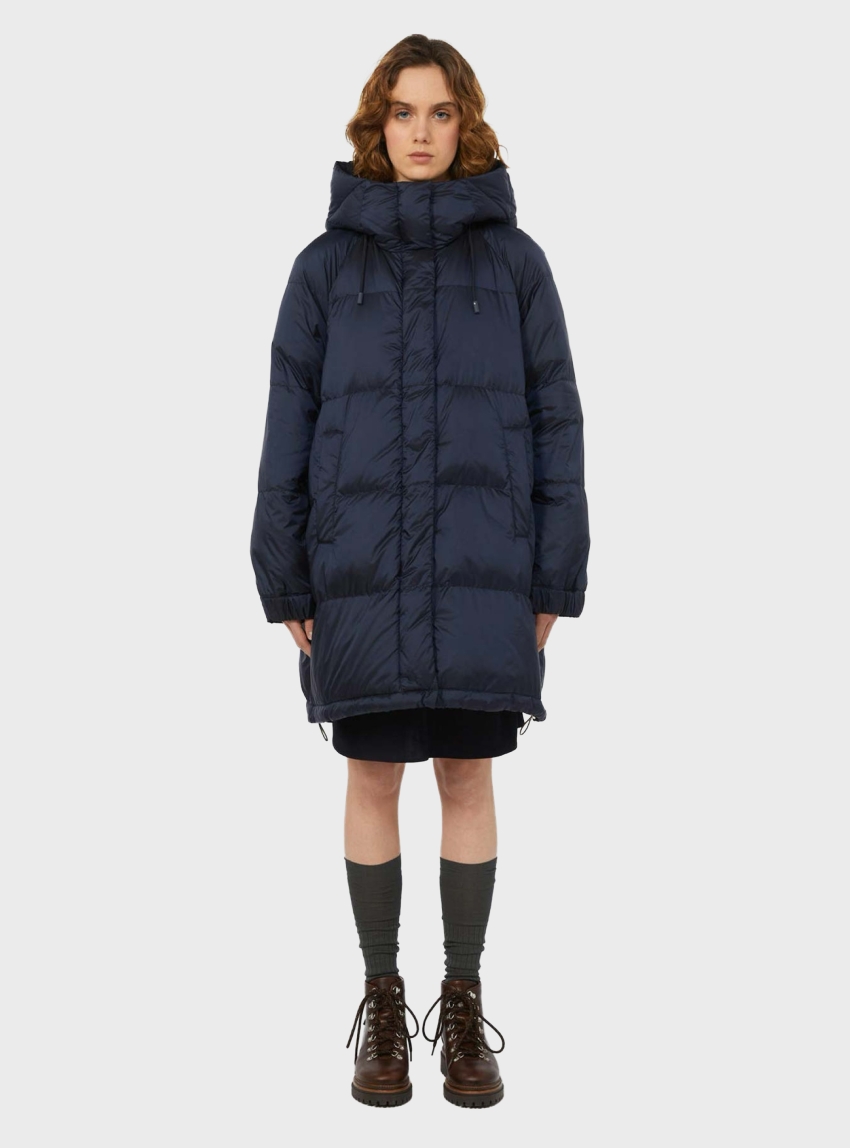 Weekend Max Mara Reversible Parka In Water-Resistant Canvas Anfora - Blue