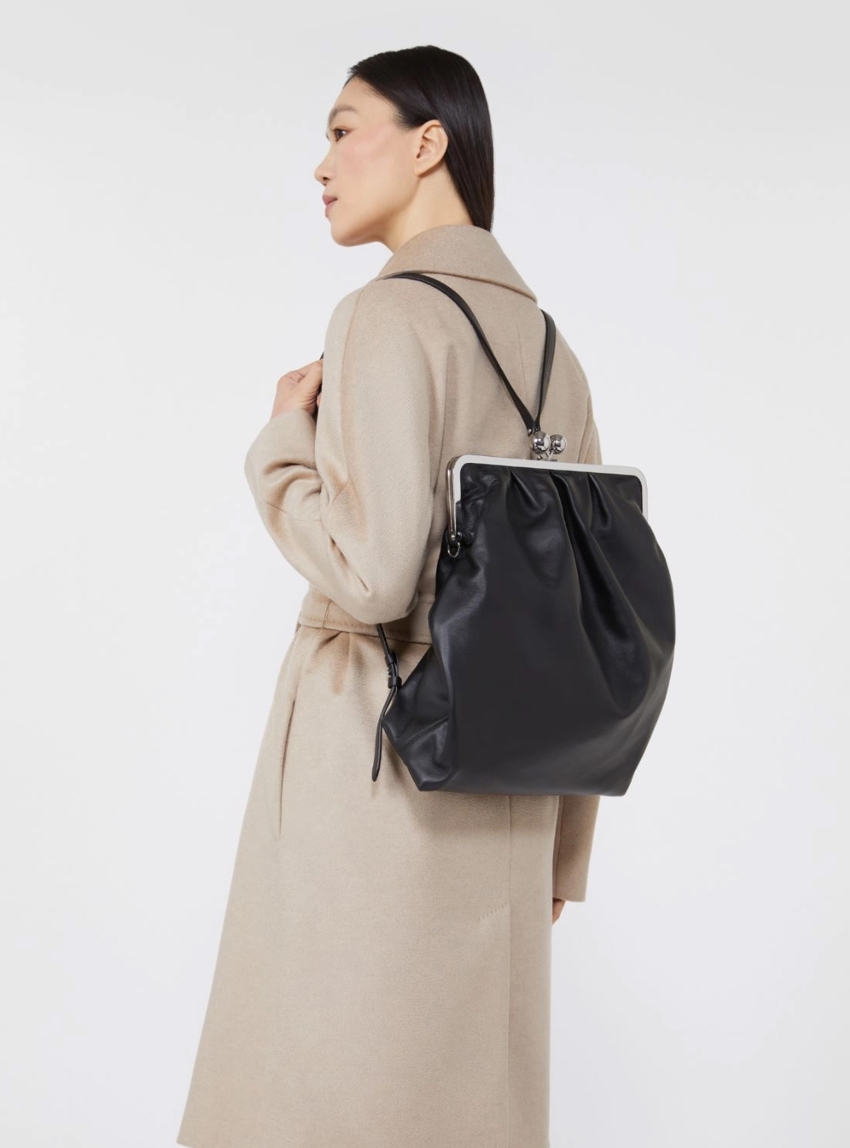 Weekend Max Mara Nappa leather Pasticcino Bag Mirano - Black