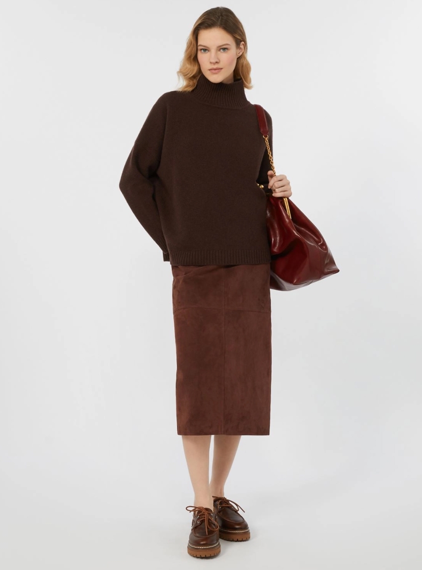 Weekend Max Mara Wool knit turtleneck jumper BORGIA - Brown
