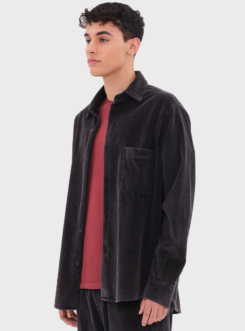Dirty Laundry CORDUROY SHIRT - Washed Black