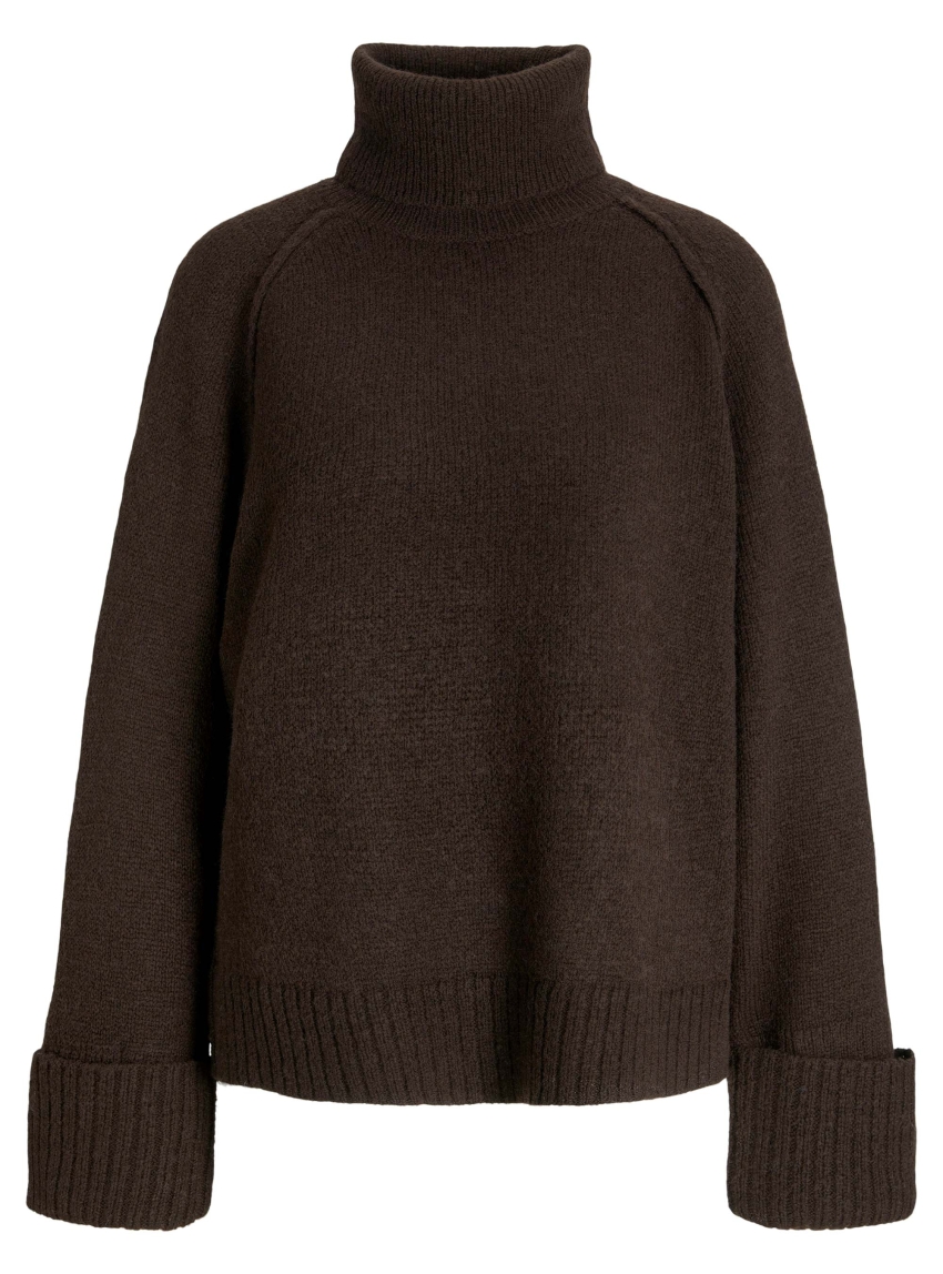 JJXX Ellinora Raglan Roll Neck Knit - Brown