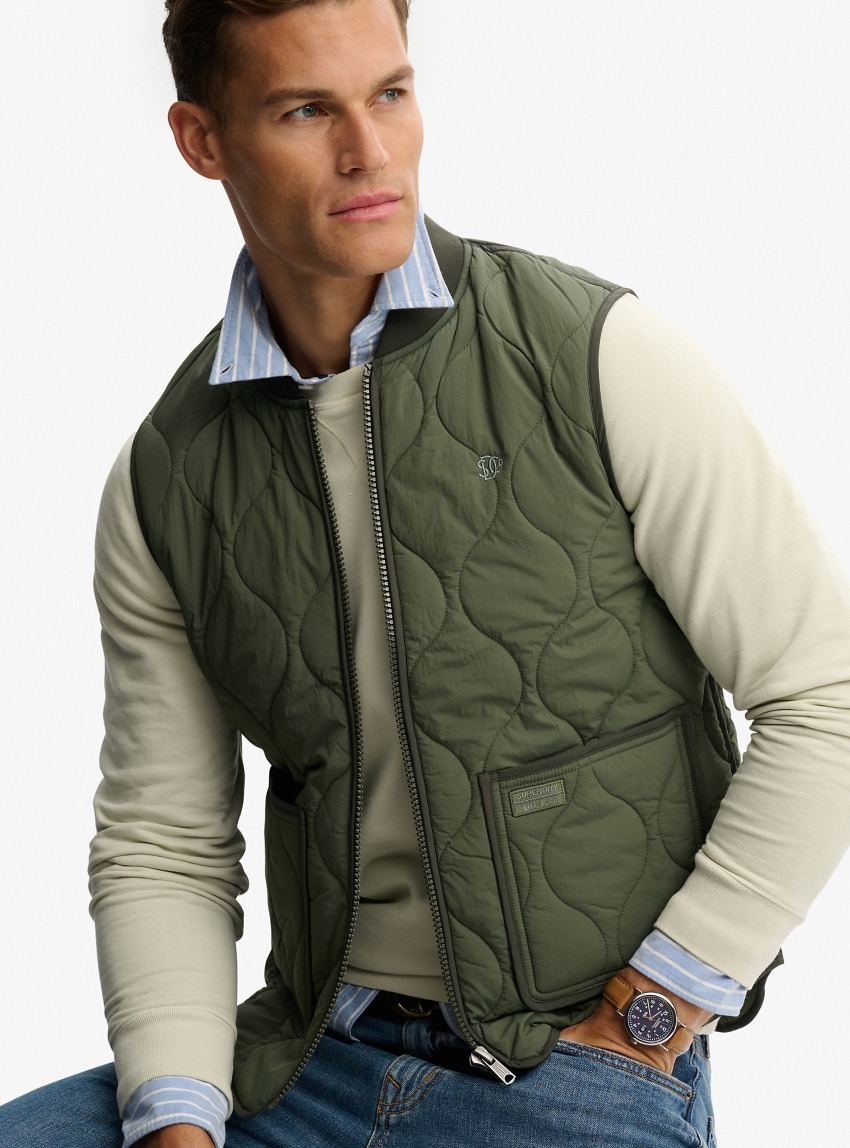 Superdry Military Liner Vest Jacket - Green