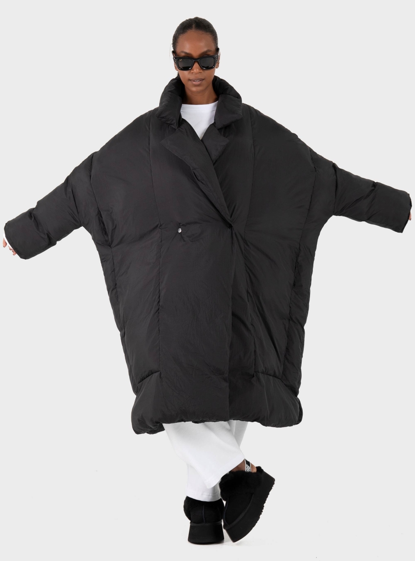 Souvenir Oversized Double Breasted Jacket - Black