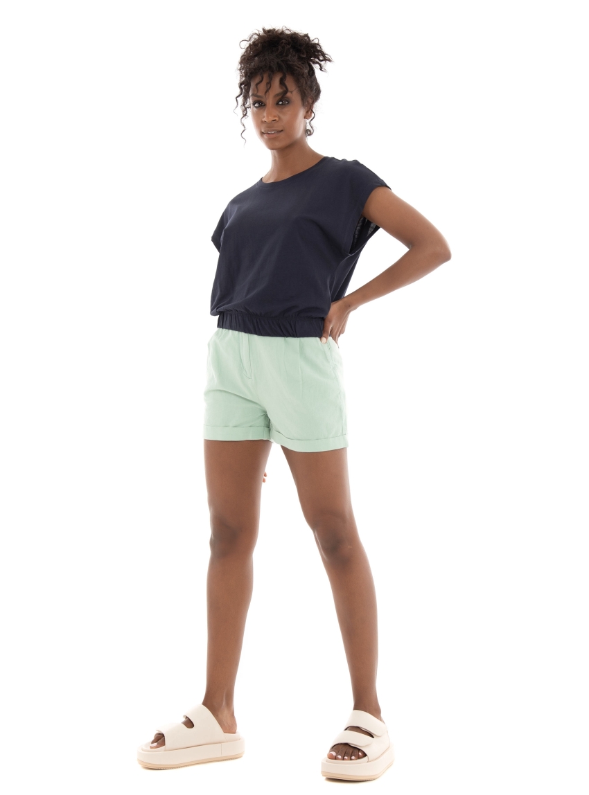Superdry Studios Linen Shorts - Aquamarine