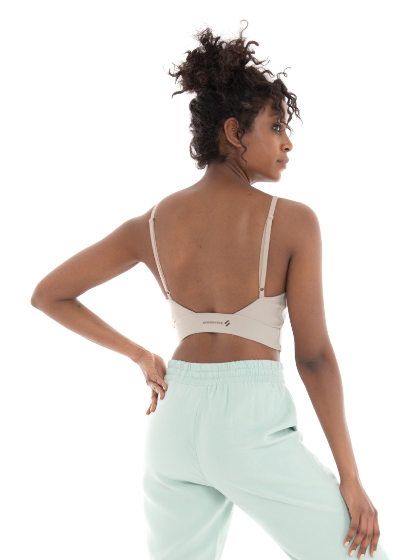 Superdry Flex Open Back Crop Tank Top - Grey