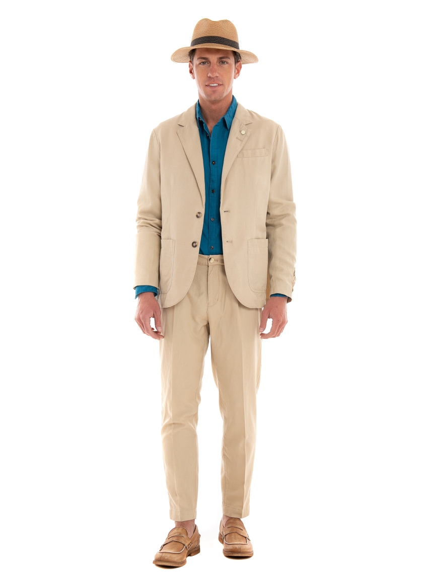 Scotch & Soda Deconstructed Single-Breasted Blazer - Beige