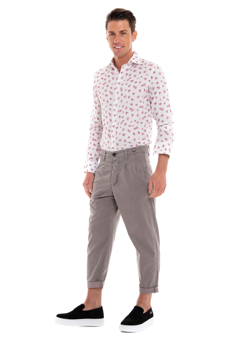 Brouback Slim Fit Linen Shirt - Pink