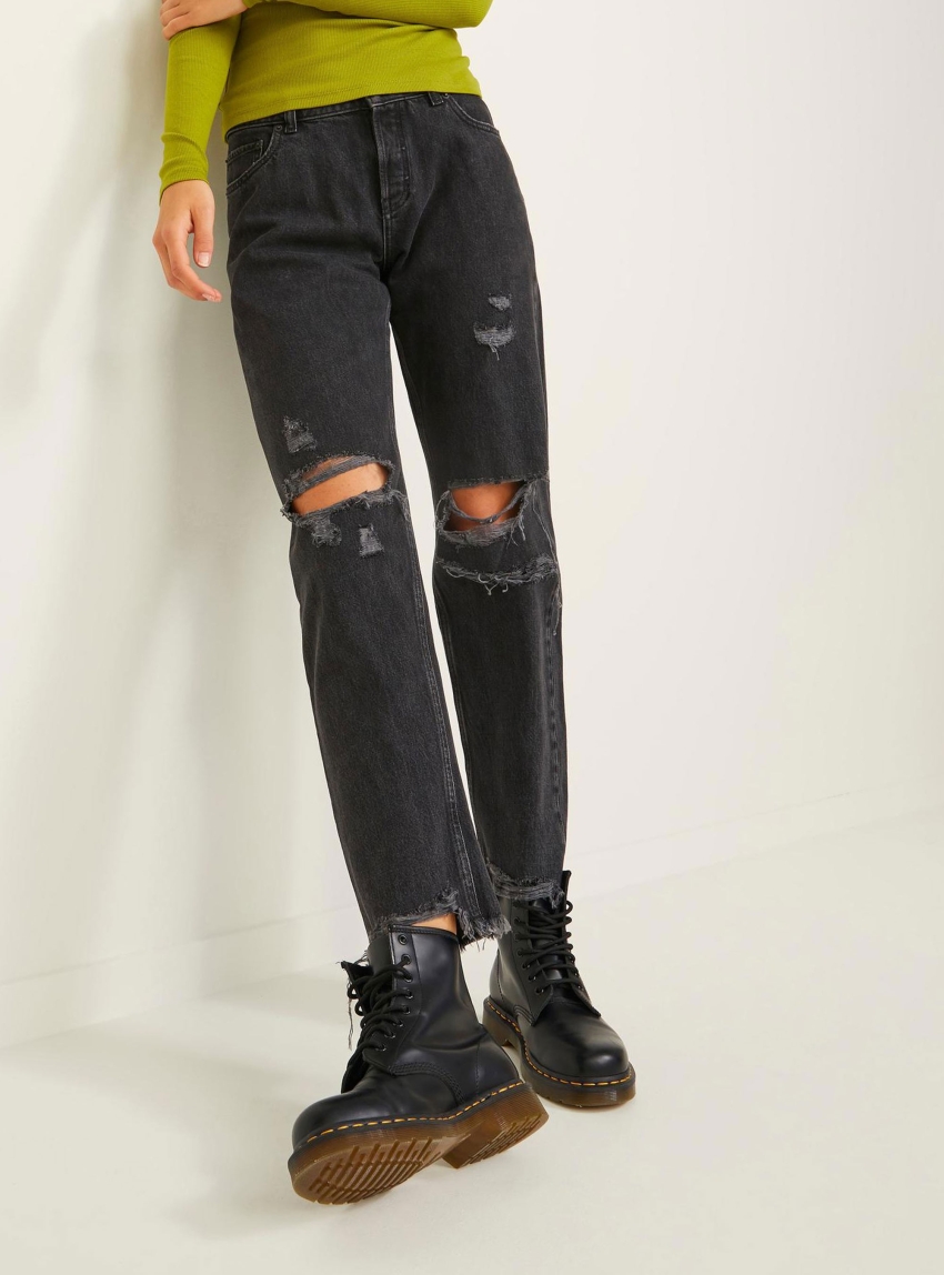 JJXX Seoul Straight Mid Waist Jeans Rr3006 - Black