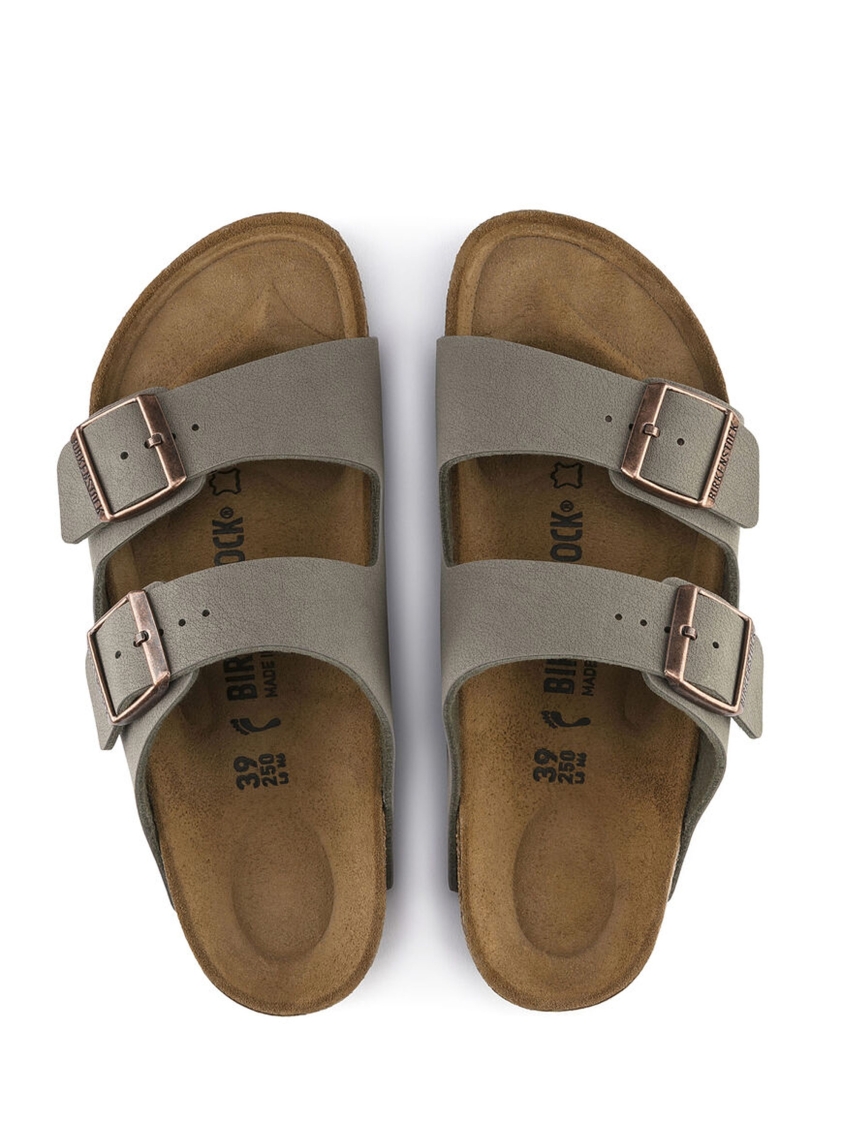 Birkenstock Classic Arizona Birko-Flor Nubuck Narrow Fit Sandals - Grey