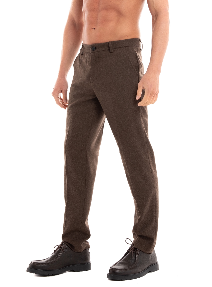Les Deux Como Reg Wool Suit Pants - Brown