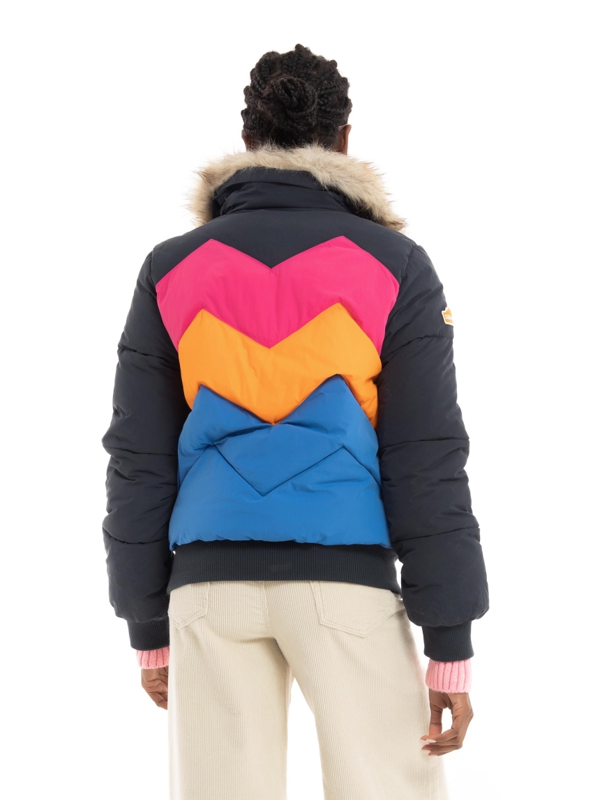 Superdry D3 Vintage Retro Puffer Jacket - Navy
