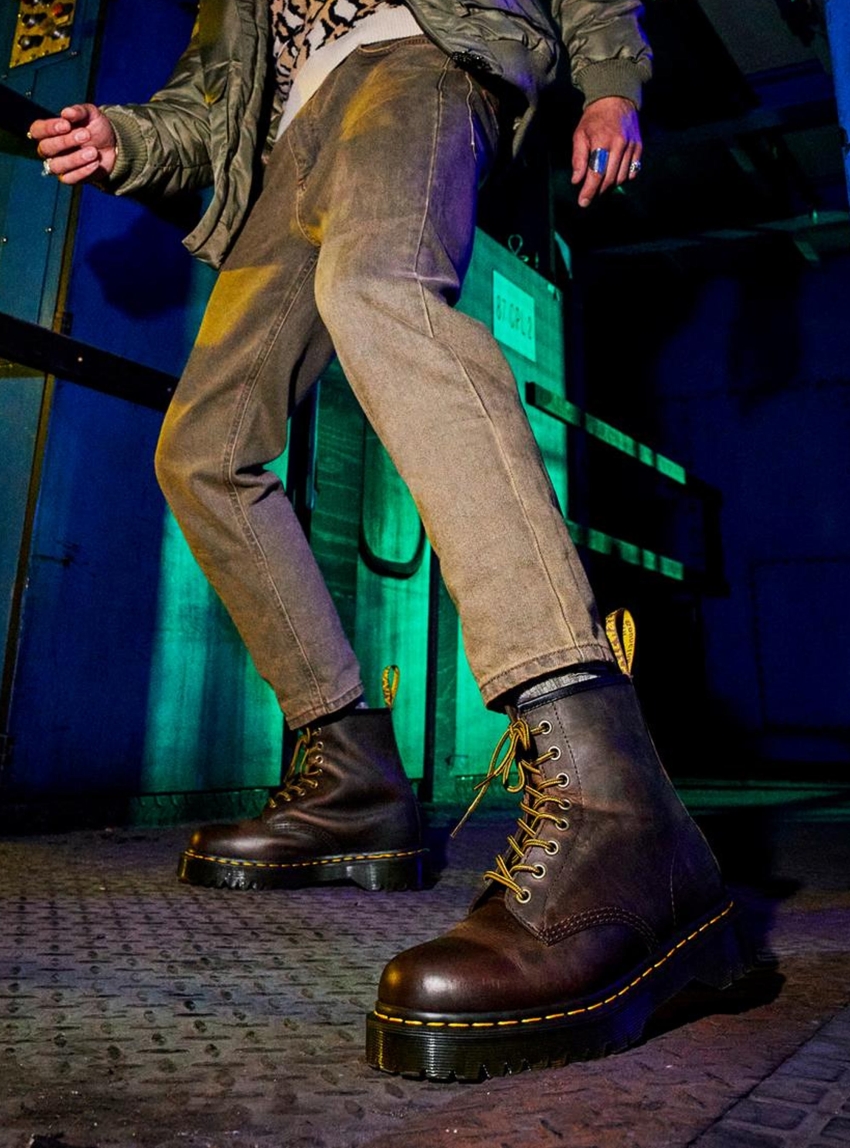 Dr Martens 1460 Bex Crazy Horse Ankle Boots - Dark Brown