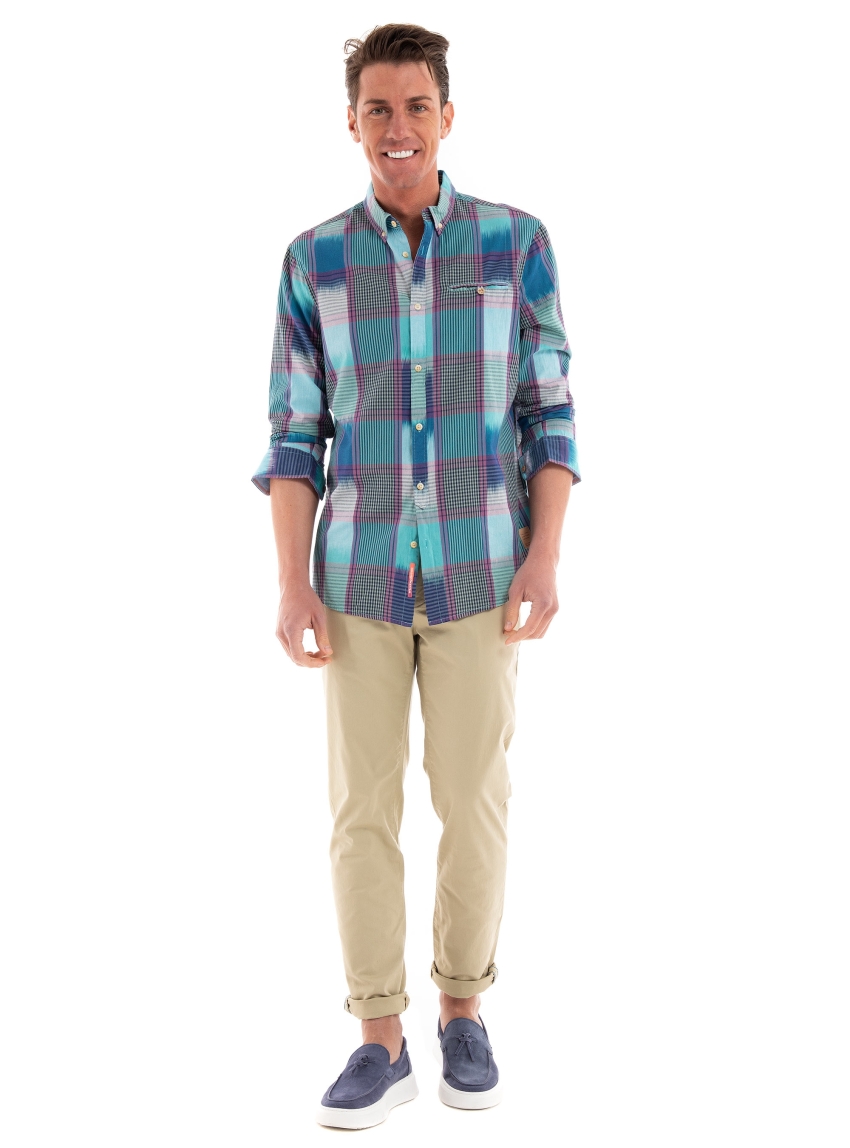 Scotch & Soda Regular-Fit Yarn-Dyed Voile Shirt - Blue