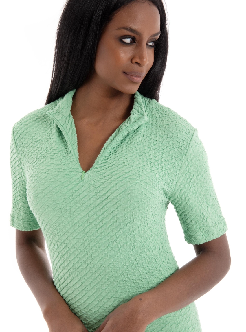 Selected Pauline 2/4 Midi Zip Dress B - Light Green