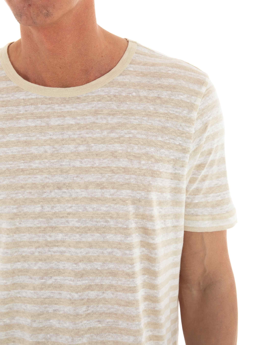 Boss Regular Fit Linen T-Shirt Tiburt 350 - Light Beige