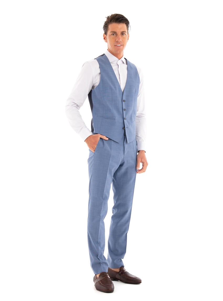 BOSS Slim Fit Waistcoat H-Huge-Vest-MM-224 - Sky Blue