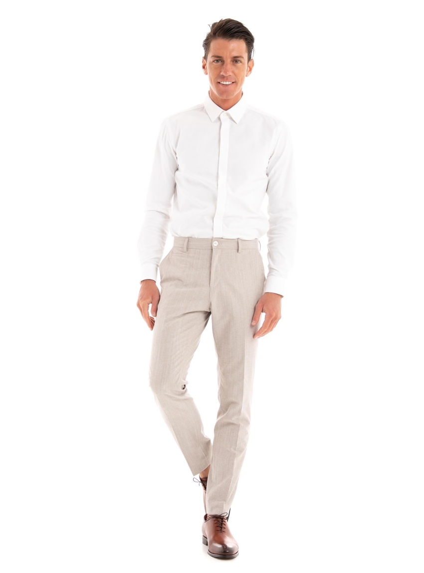 BOSS Slim Fit Trousers H-Genius-224 - Beige