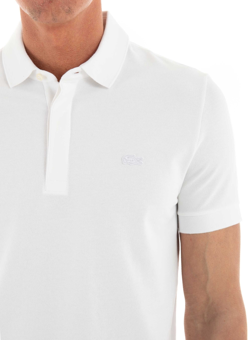 Lacoste Regular Fit Stretch Piqué Polo Shirt - White