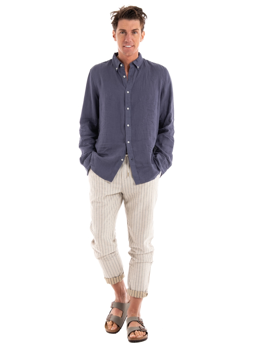 Ecoalf Malibualf Linen Shirt - Navy