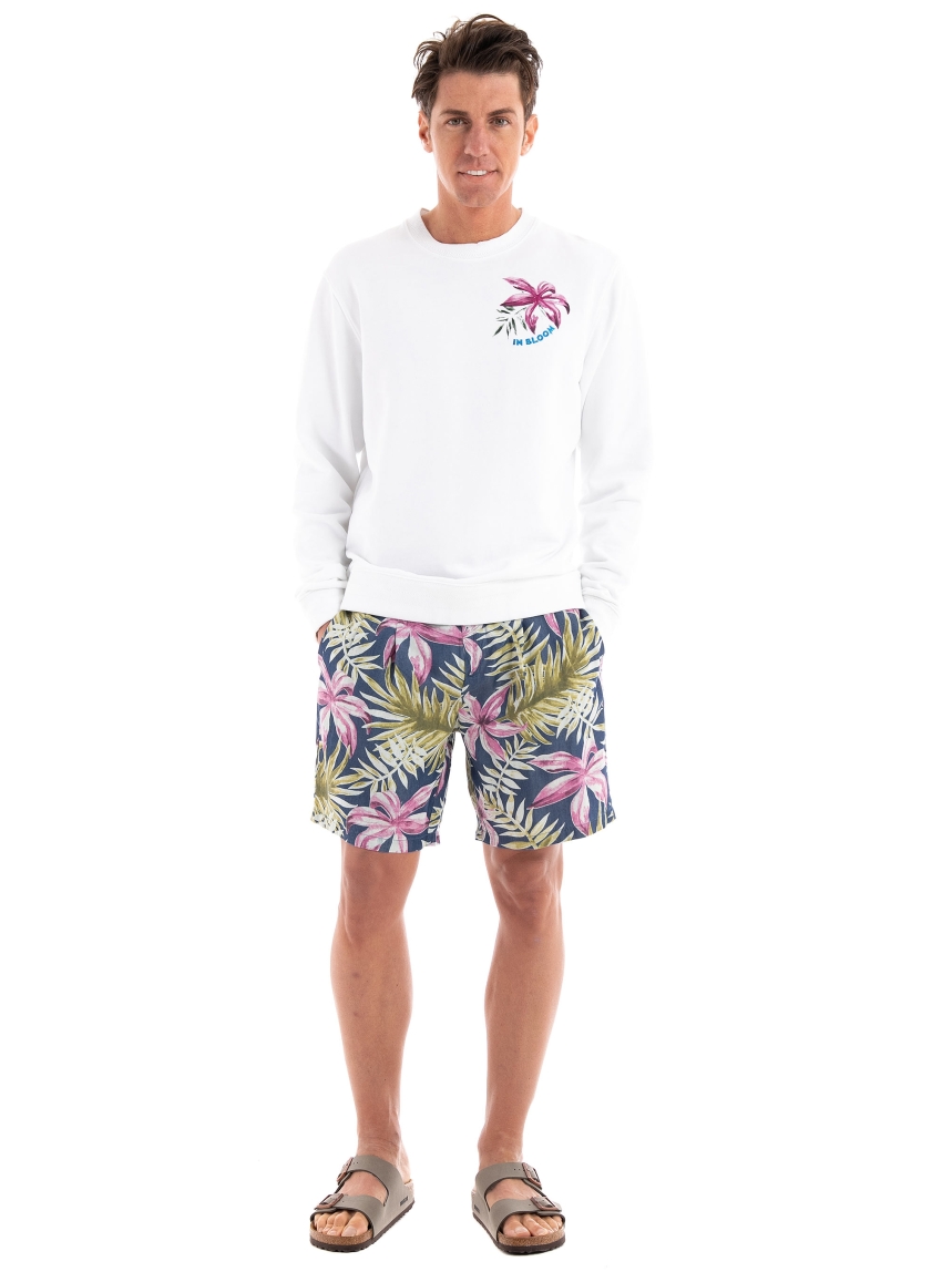 Scotch & Soda Twilt Allover Printed Soft Pleated Shorts - Multi Colors