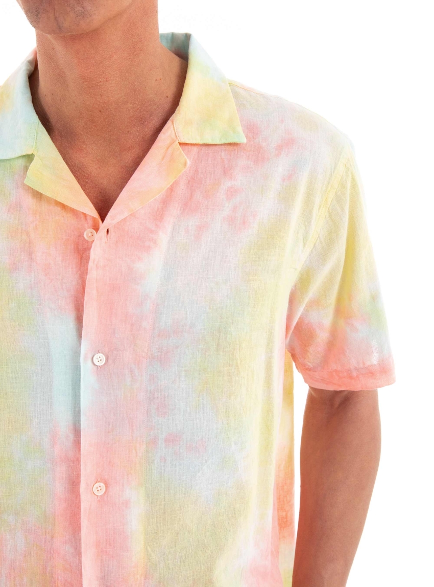 Scotch & Soda Detailed Tie Dye Blend Shirt - Multi Colors