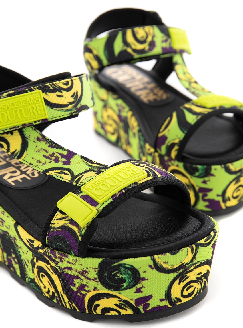 Versace Jeans Couture Printed Logo Sandals - Multi Colors