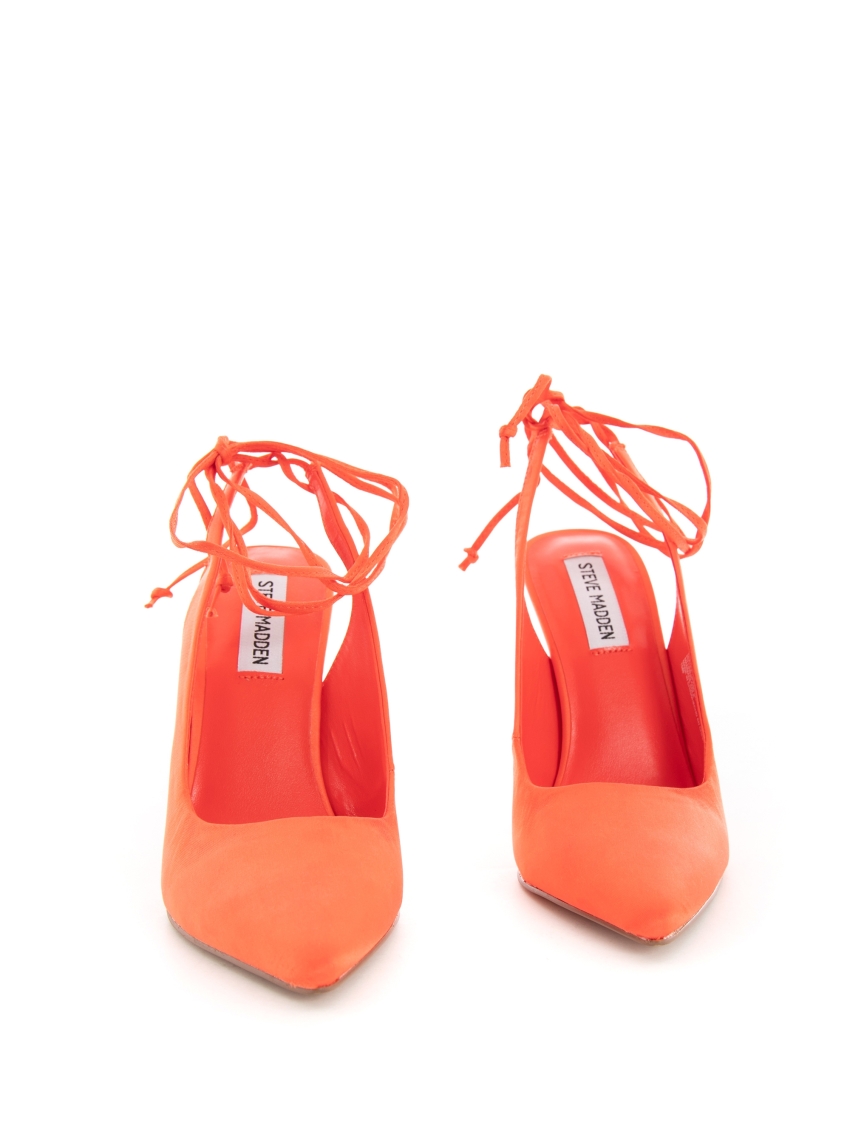 Steve Madden Lotty Satin Heel Sandals - Orange