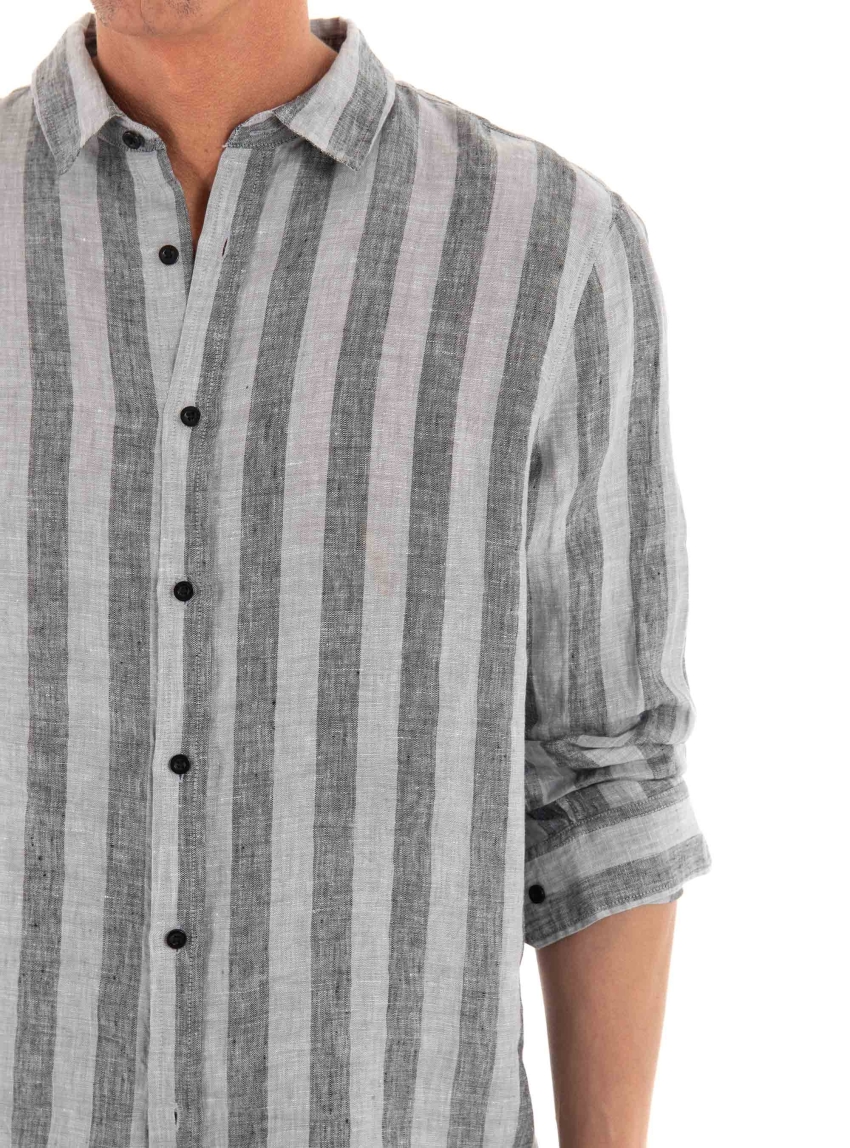 Gabba York Big Striped Shirt - Striped Grey