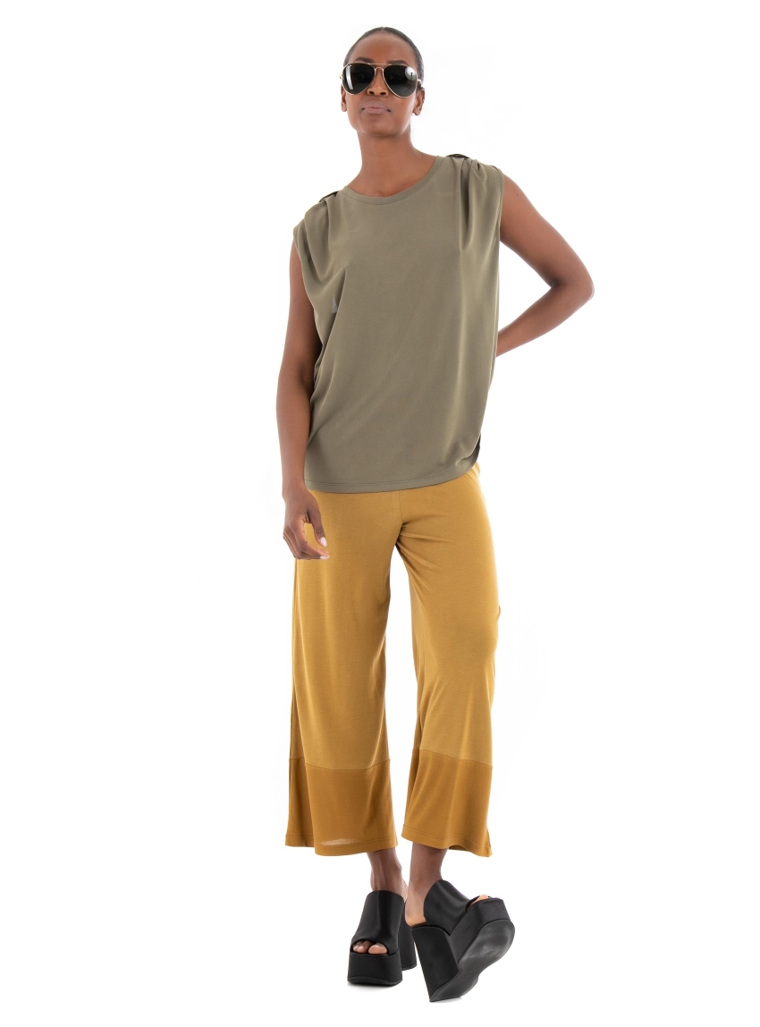 Only Free Life Modal Satin Mix Tee - Olive 