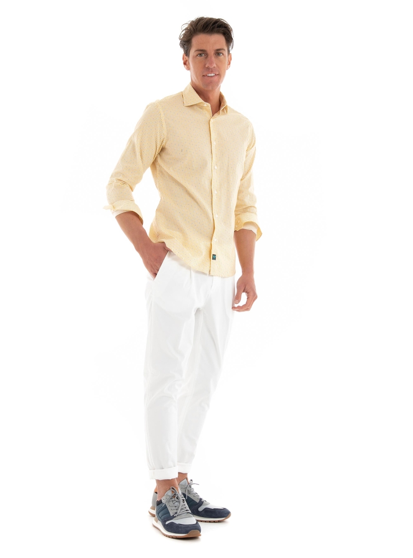 Brouback Slim Fit Striped Shirt - Yellow