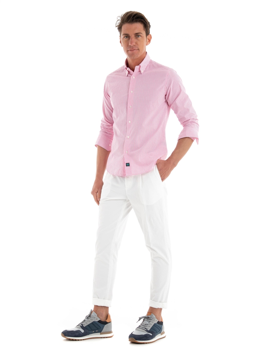 Brouback Slim Fit Striped Shirt - Pink