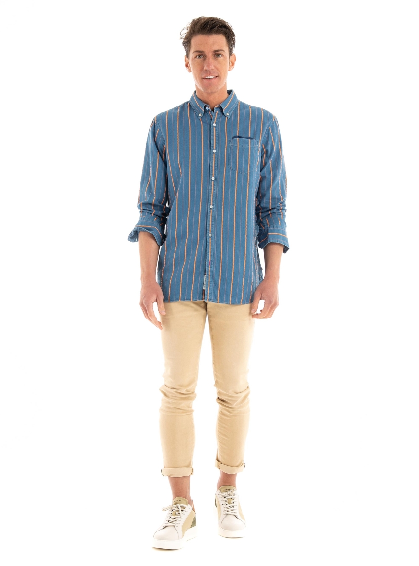 Scotch & Soda Lightweight Striped Shirt - Indigo