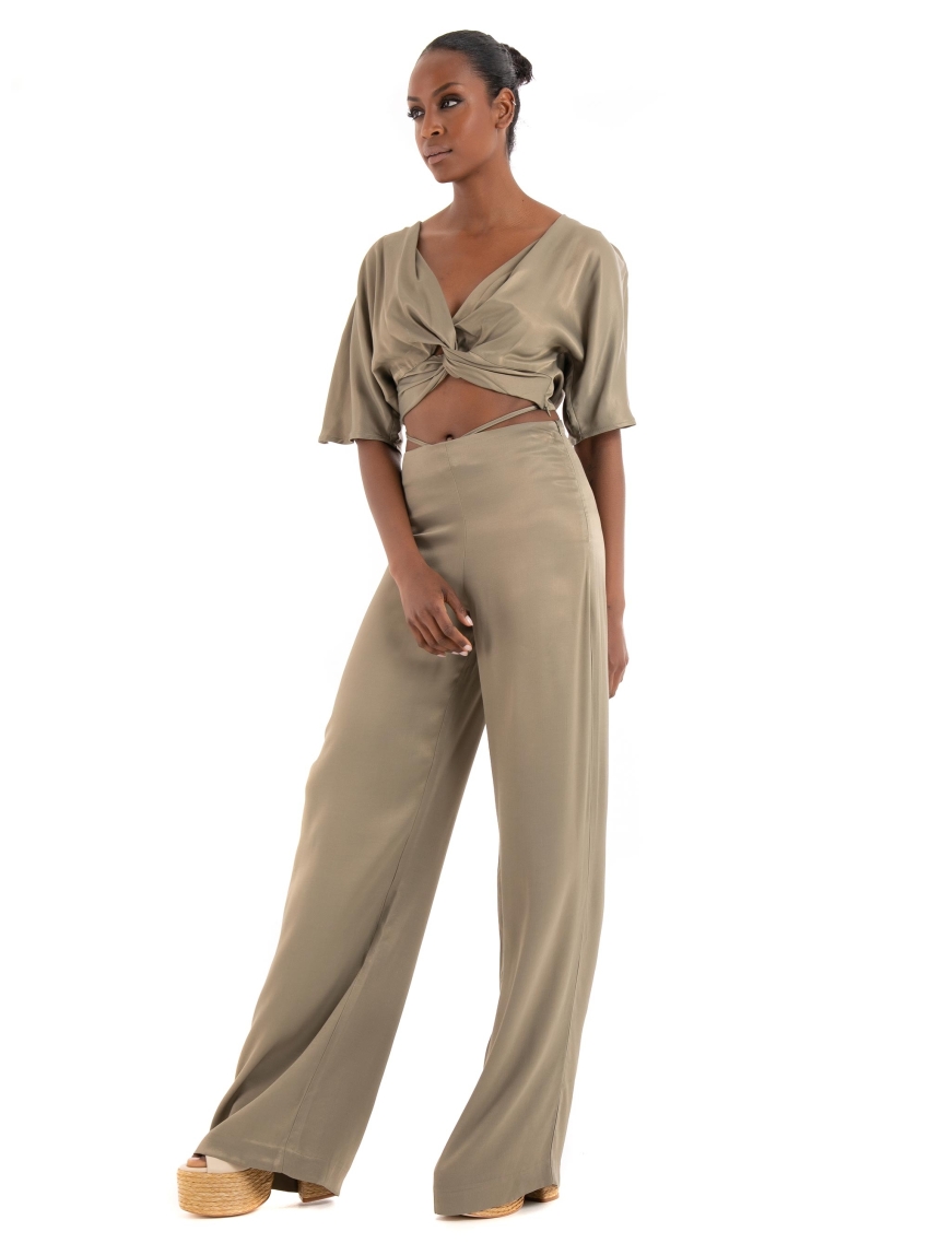 Black & Black Top - Taupe