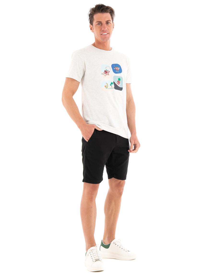 Gabba Jason Broke Linen Chino Shorts - Black