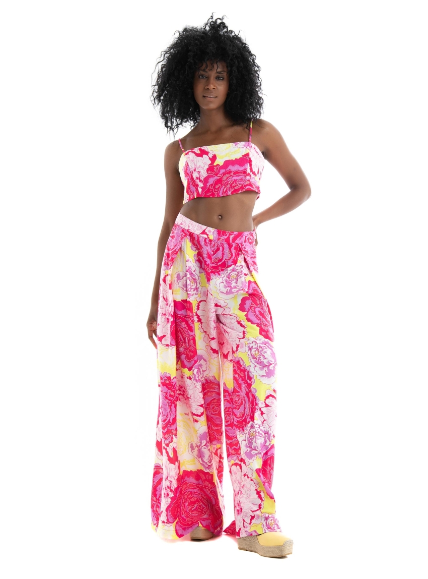 Somethingnew Flora Short Top - Multi Colors