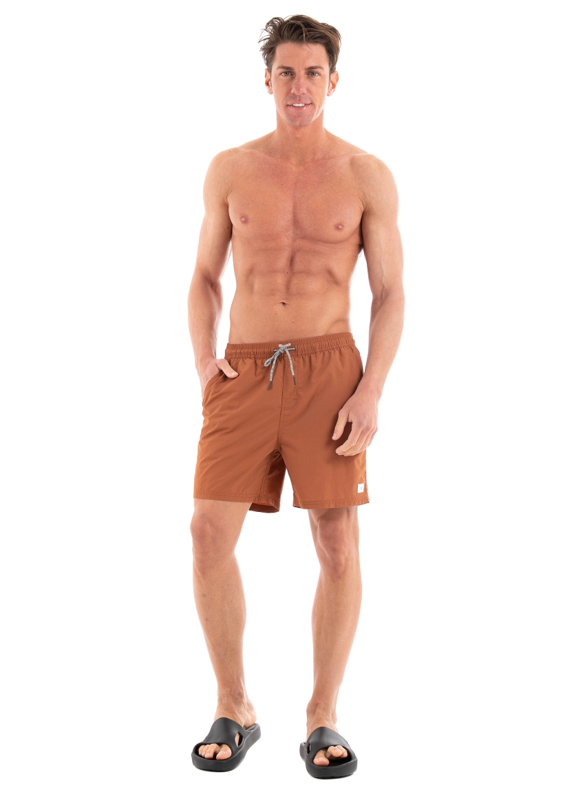 Katin Poolside Volley Swim Shorts - Rust Brown