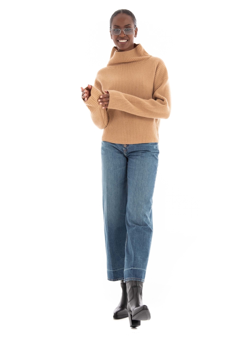 Polo Ralph Lauren Relaxed Fit Mockneck Knit Jumper - Dark Beige