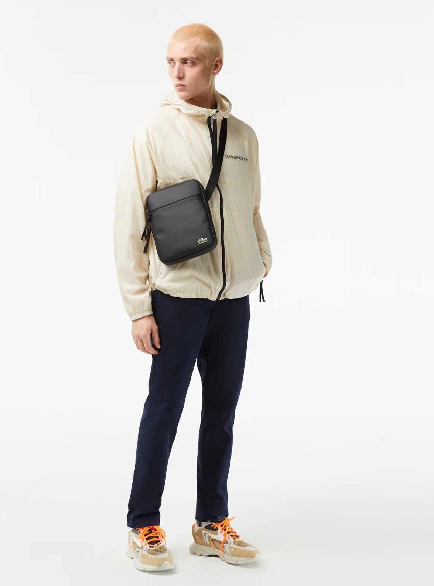 Lacoste Petit Pique Crossover Medium Zip Up Bag - Black