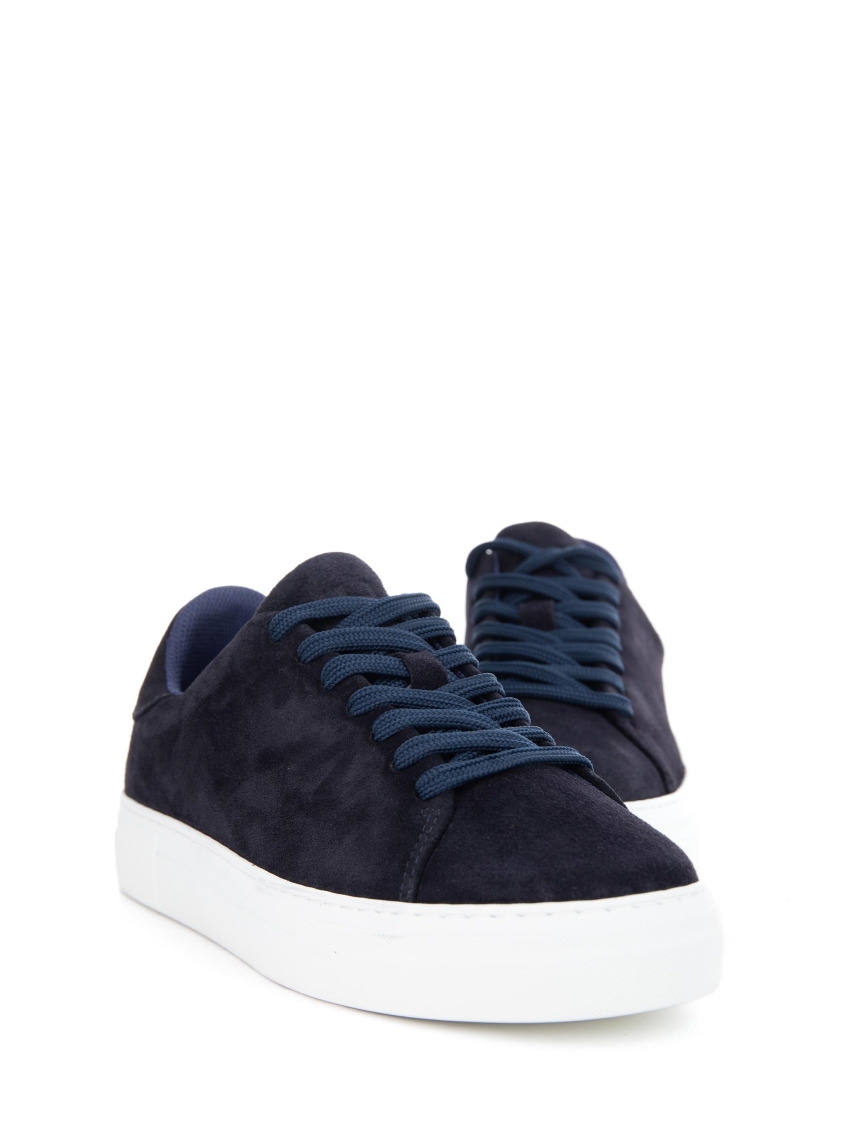 Selected David Chunky Clean Suede Sneakers - Navy