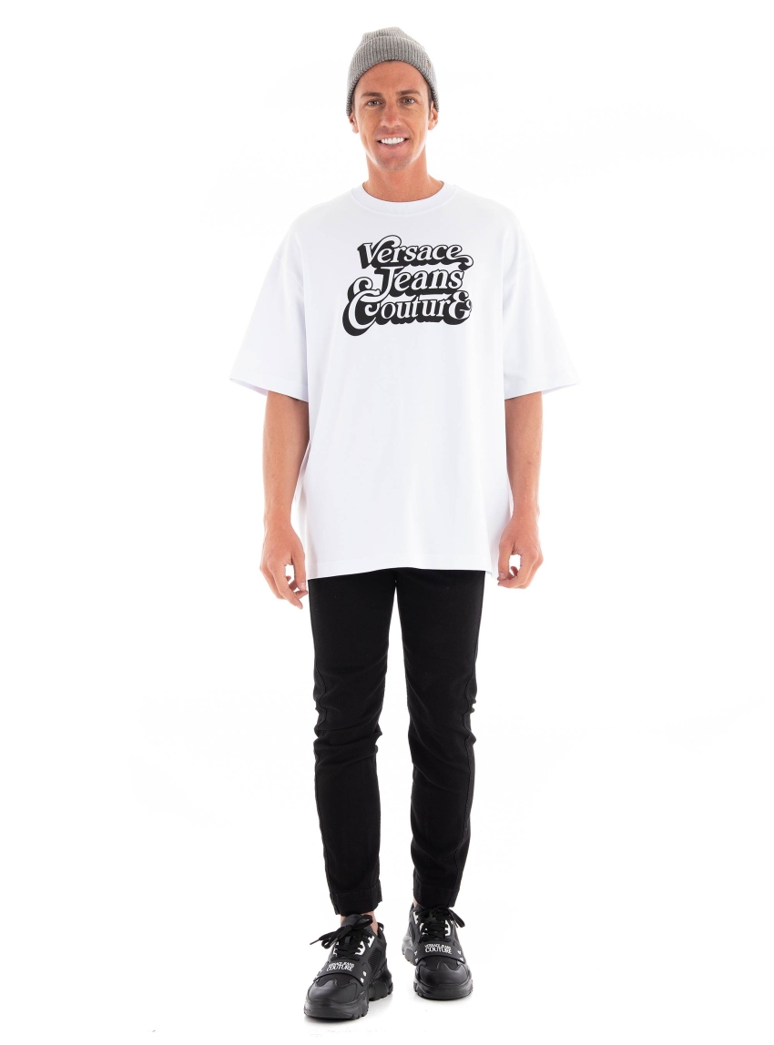 Versace Jeans Couture Interlock Logo Spen T-Shirt - White