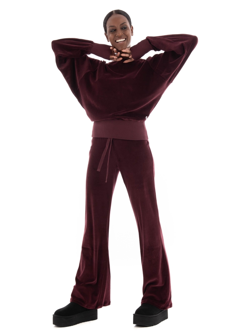 Deha Velvet Sweater - Bordeaux